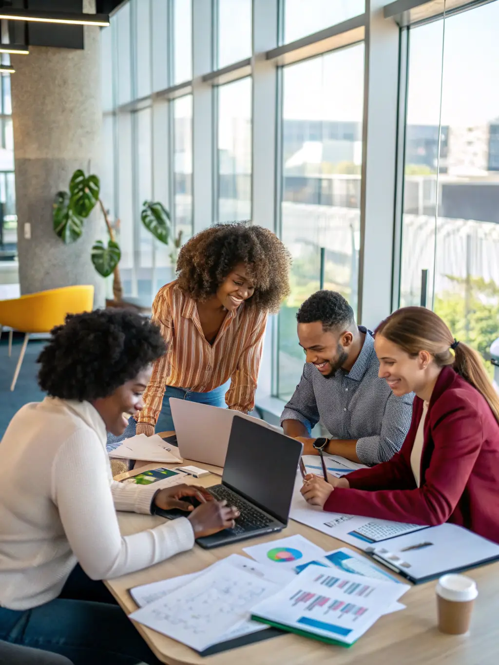 A photograph of a workshop session at the HR Tech Summit, where participants are actively involved in a hands-on activity related to HR technology.